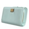 Mint Green Leather Bifold Continental Clutch Wallet