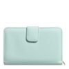 Mint Green Leather Bifold Continental Clutch Wallet