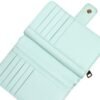 Mint Green Leather Bifold Continental Clutch Wallet