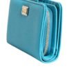 Light Blue Leather Bifold Continental Clutch Wallet
