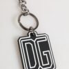 Black White DG Rubber Logo Silver Men Keychain Keyring