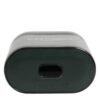 Black Leather Logo Print Flip Holder Men Airpods Case