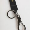 Black Yellow Polyester DG Logo Silver Keychain Keyring