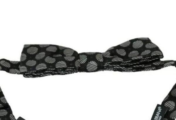 5934681.jpeg Black Silk Circles Men Necktie Bow Tie