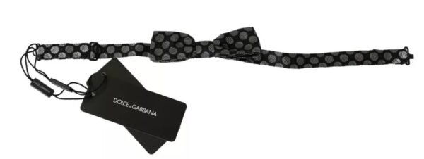 5934682.jpeg Black Silk Circles Men Necktie Bow Tie