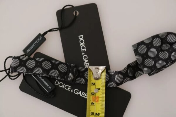 5934683.jpeg Black Silk Circles Men Necktie Bow Tie