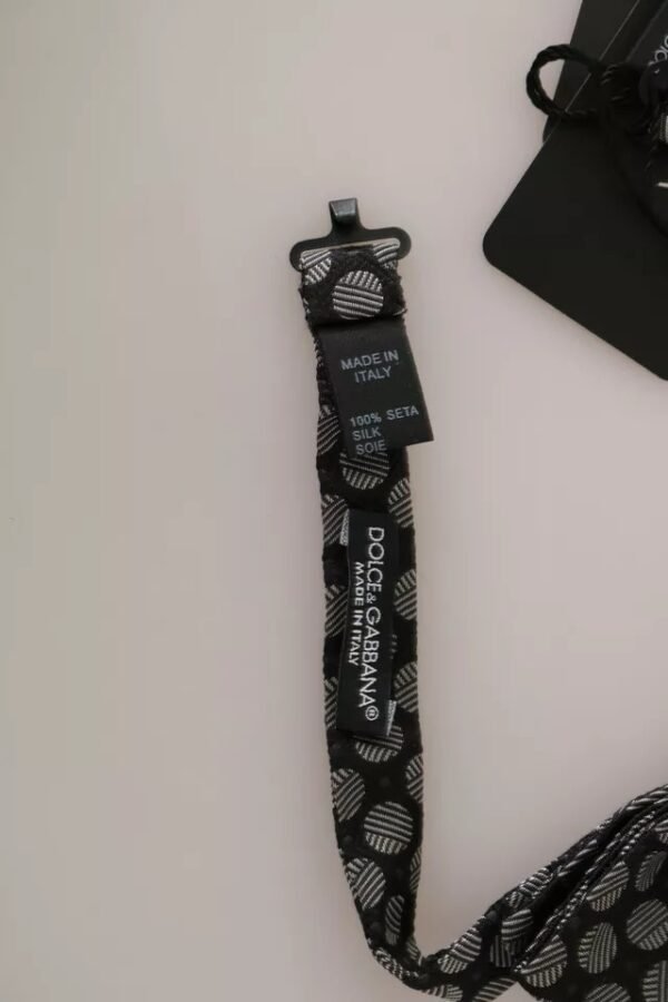 5934685.jpeg Black Silk Circles Men Necktie Bow Tie