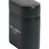 Black Calfskin Leather Logo Print Flip Holder Airpods Case