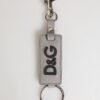 8732176.jpeg Gray Leather Logo Metal Ring Keychain Holder Men Keyring