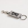 8732180.jpeg Gray Leather Logo Metal Ring Keychain Holder Men Keyring