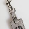8732188.jpeg Gray Leather Logo Metal Ring Keychain Holder Men Keyring