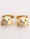 8733086.jpeg Brass Gold Tone Dog Puppy Men's Accessories Cufflink