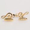 Gold Musical Note Metal Brass Pin Men Accessory Cufflinks