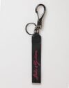 Black Burgundy Polyester DG Logo Men Keychain Keyring