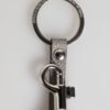 8734530.jpeg Gray Leather Logo Metal Ring Keychain Holder Men Keyring