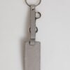8734532.jpeg Gray Leather Logo Metal Ring Keychain Holder Men Keyring