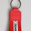 Red Logo Polyester Silver Brass Holder Keychain Men Keyring