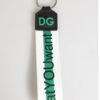 Green Logo Polyester Silver Brass Holder Keychain Keyring