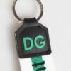 Green Logo Polyester Silver Brass Holder Keychain Keyring