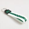 Green Logo Polyester Silver Brass Holder Keychain Keyring