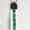 Green Logo Polyester Silver Brass Holder Keychain Keyring