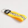 Yellow Logo Polyester Silver Brass Holder Keychain Keyring