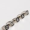 Silver Tone Brass Lettering Set 5 Pieces Adjustable Ring