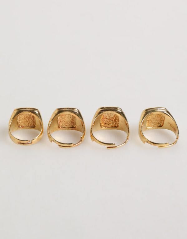 8758962-1.jpeg Gold Tone Brass JAZZ Letter Set 4 Pieces Adjustable Ring