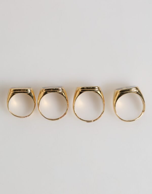 8758971.jpeg Gold Tone Brass JAZZ Letter Set 4 Pieces Adjustable Ring