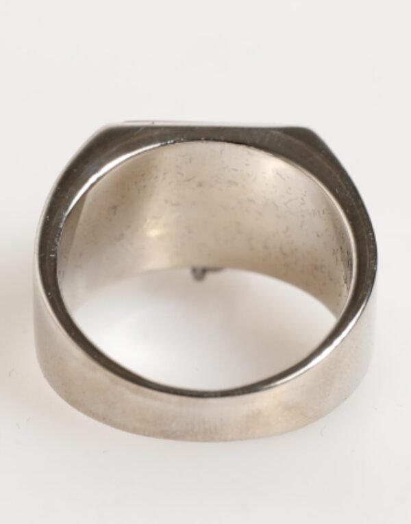 Silver Tone Pyramid DG Logo Real Brass Ring