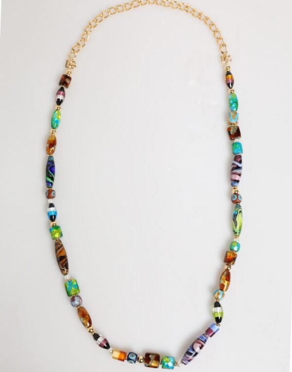 9020696.jpeg Multicolor Murano Glass Beads Brass Women Jewelry Necklace