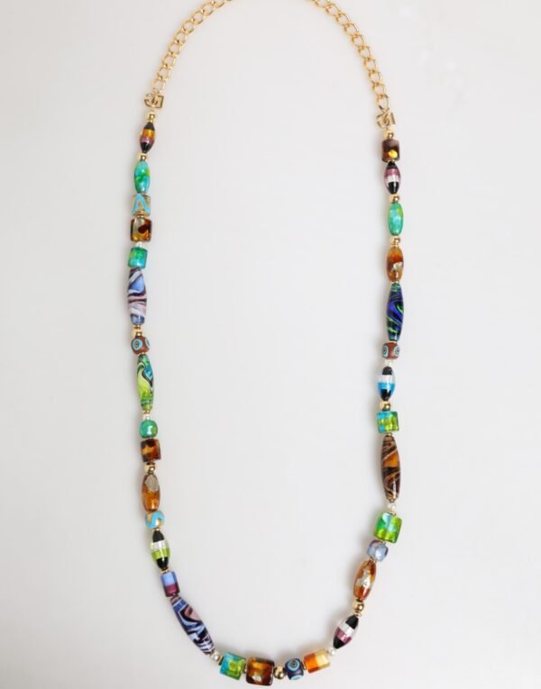 9020721.jpeg Multicolor Murano Glass Beads Brass Women Jewelry Necklace