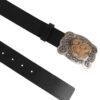 Black Leather Gothic Dragon Metal Buckle Belt