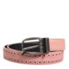 9195185-1.jpeg Pink Leather Perforated Detailing Buckle Belt