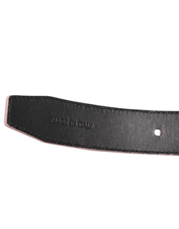 9195187.jpeg Pink Leather Perforated Detailing Buckle Belt