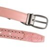 9195188.jpeg Pink Leather Perforated Detailing Buckle Belt