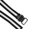 Black White Striped Metal Buckle Men Belt