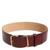 9196369.jpeg Burgundy Leather Gold Metal Buckle Women Belt