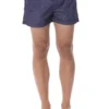 Blue Polyester Men's Swimwear