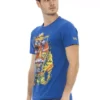Blue Cotton Men T-Shirt