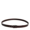 Brown Leather Silver Metal Buckle Belt