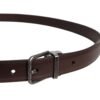 Brown Leather Silver Metal Buckle Belt