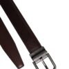 Brown Leather Silver Metal Buckle Belt