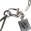 Silver Tone Metal Chain DG Charm Belt Keychain
