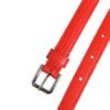 Red Leather Silver Chain Floral Cintura Belt