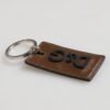 8734967.jpeg Dark Brown Leather Logo Metal Ring Keychain Holder Keyring