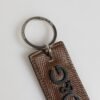 8734976.jpeg Dark Brown Leather Logo Metal Ring Keychain Holder Keyring