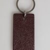 8735052.jpeg Dark Brown Leather Logo Metal Ring Men Keychain Keyring
