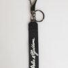 Black White Polyester DG Logo Silver Men Keychain Keyring