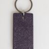 Violet Leather Logo Metal Ring Men Keychain Keyring